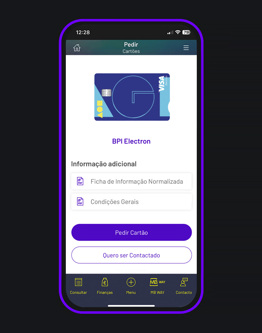 Funcionalidade BPI App: pedir o teu Cartão de Débito gratuito