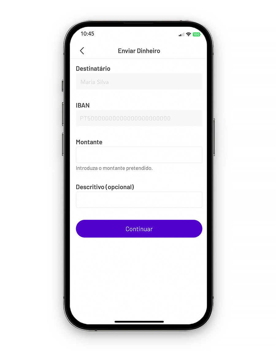 Funcionalidade BPI App: enviar dinheiro de forma rápida